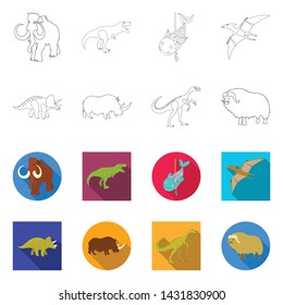 Vector illustration of animal and character sign. Collection of animal and ancient vector icon for stock.