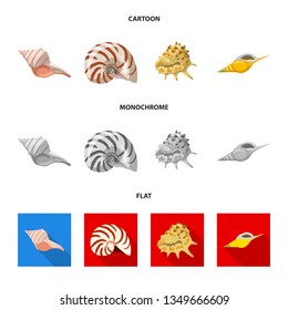 Vector illustration of animal and decoration icon. Collection of animal and ocean stock symbol for web.