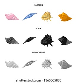 Vector illustration of animal and decoration icon. Set of animal and ocean stock vector illustration.