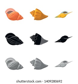 Vector illustration of animal and decoration icon. Collection of animal and ocean stock symbol for web.