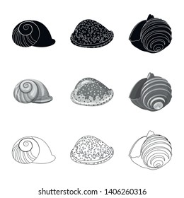 Vector illustration of animal and decoration logo. Collection of animal and ocean stock symbol for web.