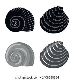 Vector illustration of animal and decoration logo. Set of animal and ocean stock vector illustration.