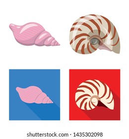 Vector illustration of animal and decoration logo. Collection of animal and ocean stock vector illustration.