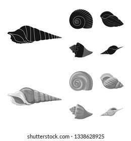 Vector illustration of animal and decoration sign. Set of animal and ocean stock symbol for web.