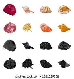 Vector illustration of animal and decoration sign. Collection of animal and ocean stock vector illustration.