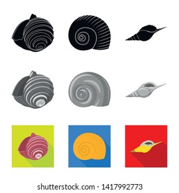 Vector illustration of animal and decoration sign. Collection of animal and ocean stock vector illustration.