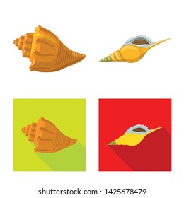 Vector illustration of animal and decoration sign. Set of animal and ocean stock vector illustration.