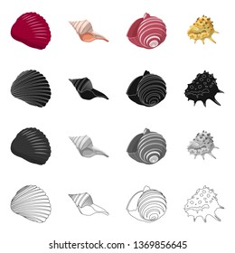 Vector illustration of animal and decoration symbol. Collection of animal and ocean stock symbol for web.
