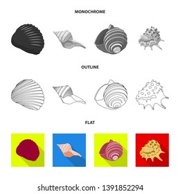 Vector illustration of animal and decoration symbol. Set of animal and ocean vector icon for stock.