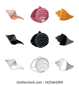 Vector illustration of animal and decoration symbol. Collection of animal and ocean stock symbol for web.