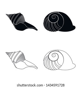 Vector illustration of animal and decoration symbol. Collection of animal and ocean vector icon for stock.