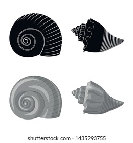 Vector illustration of animal and decoration symbol. Collection of animal and ocean stock vector illustration.