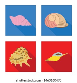 Vector illustration of animal and decoration symbol. Collection of animal and ocean vector icon for stock.