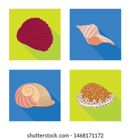 Vector illustration of animal and decoration symbol. Collection of animal and ocean stock symbol for web.