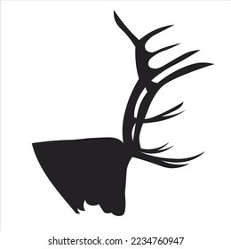 Vector illustration of Animal Deer Head Silhouettes