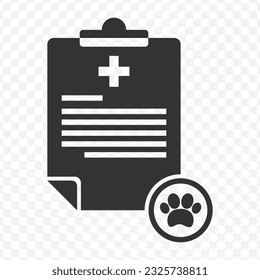 Vector illustration of animal documents icon in dark color and transparent background(PNG).