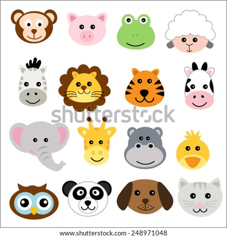 Vector illustration of animal faces