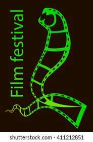Vector illustration of animal film festival logo. 