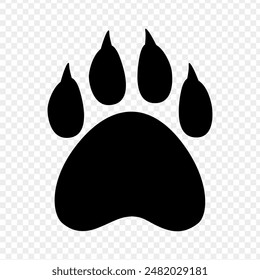 Vector illustration of animal footprint on transparent background