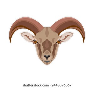 Vector illustration of animal, goat head