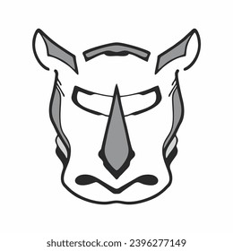 ilustración vectorial de una cabeza animal sobre un fondo blanco