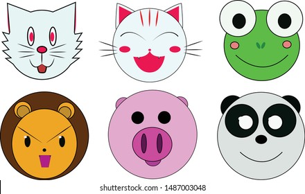 A vector illustration of animal icon sets  cartoon animal