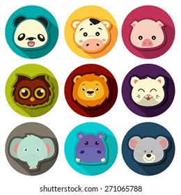 A vector illustration of animal icon sets