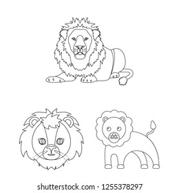Vector illustration of animal  and jungle symbol. Collection of animal  and funny stock vector illustration.