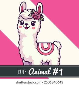 Ilustración vectorial de animal con temática kawaii