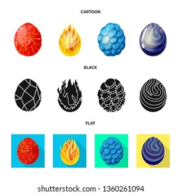 Vector illustration of animal and prehistoric icon. Set of animal and cute  vector icon for stock.