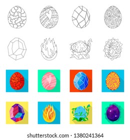 Vector illustration of animal and prehistoric icon. Collection of animal and cute  stock vector illustration.