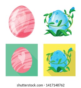 Vector illustration of animal and prehistoric icon. Collection of animal and cute  stock symbol for web.