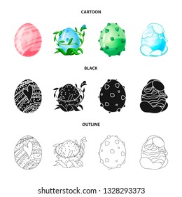 Vector illustration of animal and prehistoric sign. Set of animal and cute  stock vector illustration.