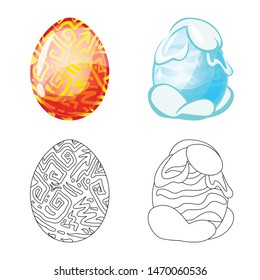Vector illustration of animal and prehistoric sign. Collection of animal and cute vector icon for stock.