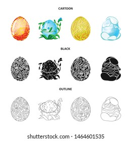Vector illustration of animal and prehistoric symbol. Collection of animal and cute stock symbol for web.