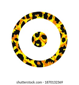 Vector illustration of animal print circle isolated on white.