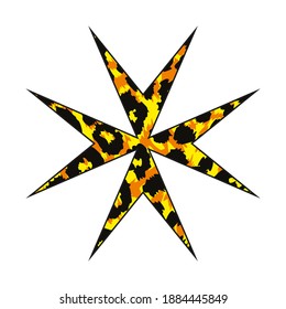vector illustration of animal print cross isolated on white. cross of saint john