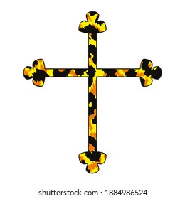 vector illustration of animal print cross isolated on white