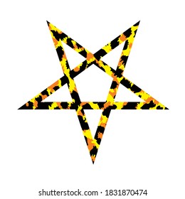 vector illustration of animal print pentagram isolated on white. 