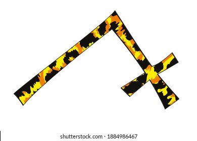 vector illustration of animal print split cross isolated on white