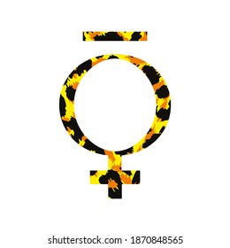 Vector illustration of animal print symbol of Mercury isolated on white.