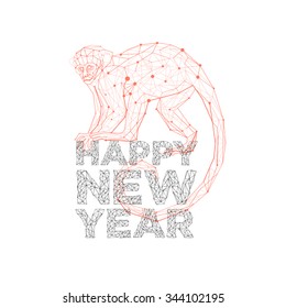Vector illustration of animal Red Monkey, symbol of 2016 on the Chinese calendar. Vector element for New Year's design.