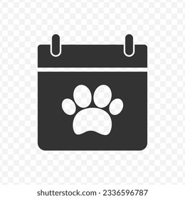 Vector illustration of animal schedule icon in dark color and transparent background(PNG).