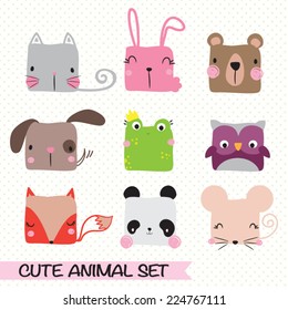 Vector illustration of animal set