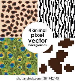 vector illustration / animal skin background / pixelart style