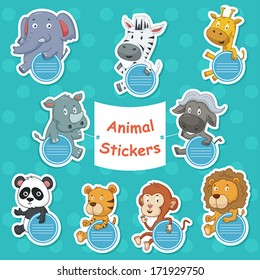 A vector illustration of animal sticker designs