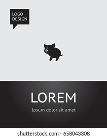 Vector Illustration Of Animal Symbol On Piggy Icon. Premium Quality Isolated Swine Element In Trendy Flat Style.