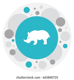 Vector Illustration Of Animal Symbol On Rhinoceros Icon. Premium Quality Isolated Rhino Element In Trendy Flat Style.