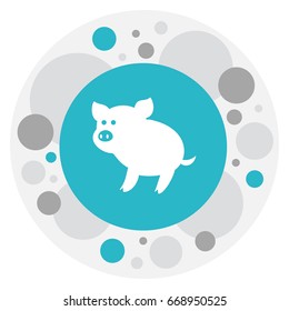 Vector Illustration Of Animal Symbol On Piggy Icon. Premium Quality Isolated Swine Element In Trendy Flat Style.