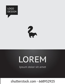 Vector Illustration Of Animal Symbol On Smelly Animal Icon. Premium Quality Isolated Skunk Element In Trendy Flat Style.